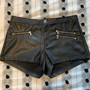 NWOT Black Pleather Shorts.